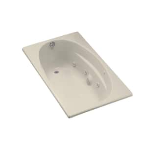 ProFlex 5 ft. Acrylic Oval Drop-in Whirlpool Bathtub in Almond