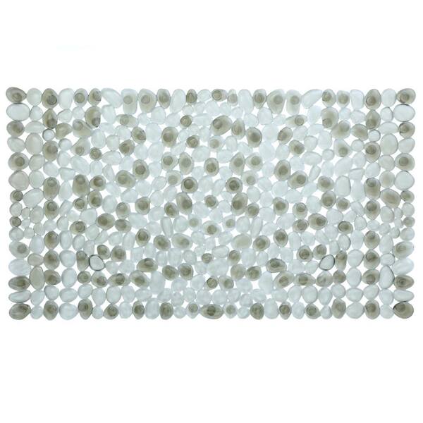 SlipX Solutions 17 in. x 30 in. Pebble Bath Mat in Gray