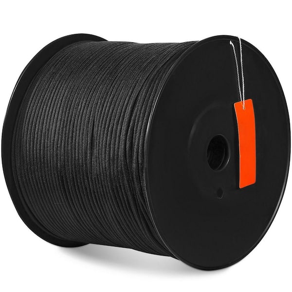 Durable Nylon Polyester Cord, 3/16 in. x 1000 ft. 720 lbs. Load Capacity, Multi-Purpose Rope for Outdoor, Woven