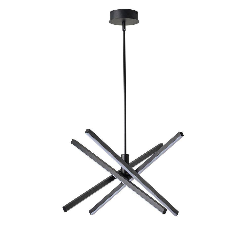Modern 24.41 in. 4-Light Sputnik Black LED Chandelier DIY-Shaped Linear Pendant Ceiling Hanging Light price history on PriceWatchPro