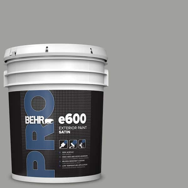 BEHR PRO 5 gal. #MQ6-22 Gateway Gray Satin Enamel Exterior Paint