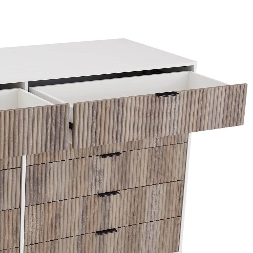 White and Grey Double Dresser with Soft Close Drawers