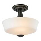 Chic 2-Light Coppery Bronze Semi-Flush Mount Light