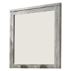 2 in. W x 6 in. H Wooden Frame Gray Wall Mirror