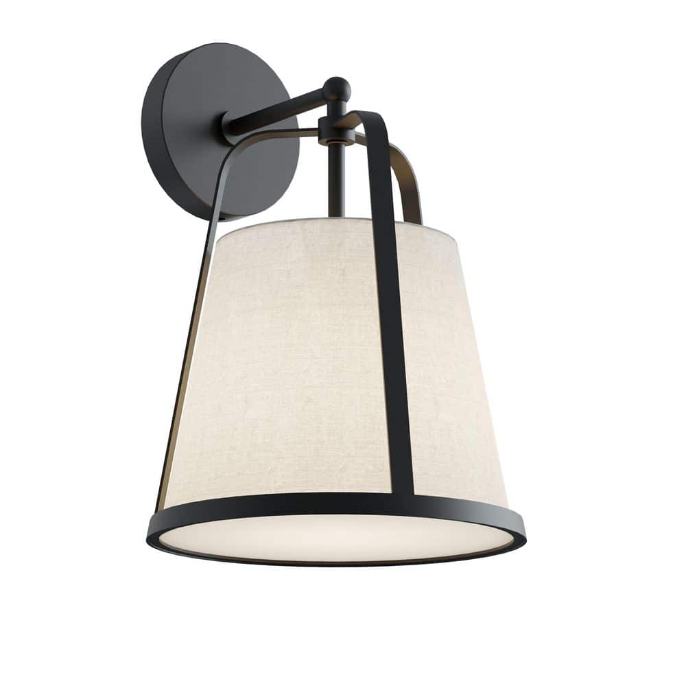 Lizzette 1-Light Black Wall Sconce with White Metal Shade price history on PriceWatchPro