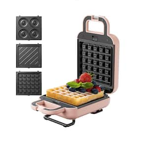 600-Watt Single Waffle Pink American Style Waffle Maker