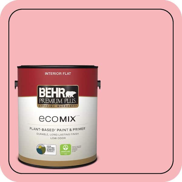 1 gal. #130A-3 Ballerina Pink Flat EcoMix Plant-Based Interior Paint & Primer