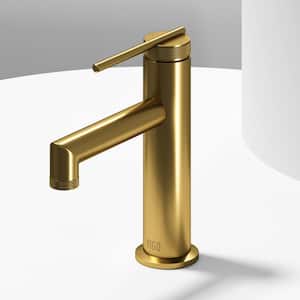 Sterling Single-Handle Single Hole Bathroom Faucet in Matte Brushed Gold