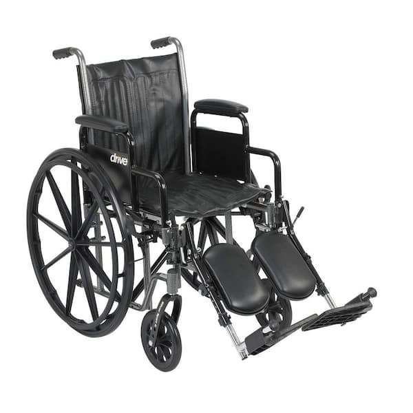 Drive Medical Silver Sport 2 Wheelchair with Desk Arms, Elevating Leg Rests and 18 in. Seat
