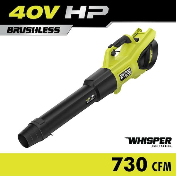 RYOBI 40V HP Brushless 190 MPH 730 CFM Cordless Battery Jet Fan Leaf Blower Tool Only RY404010BTL The Home Depot