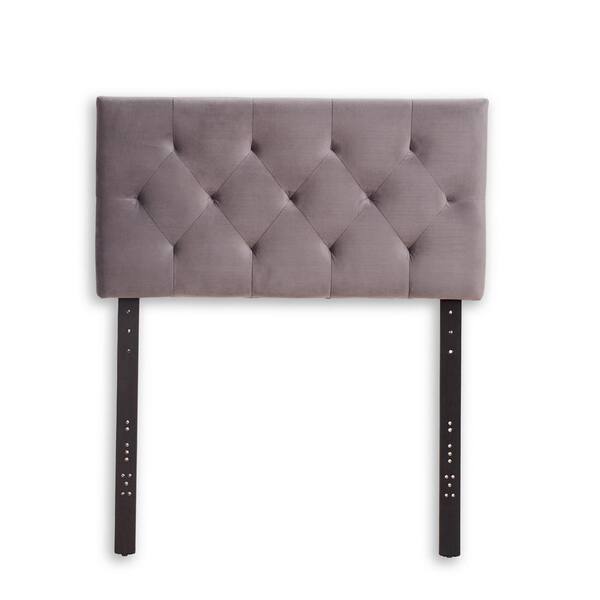 Brookside Jane Adjustable Gray Velvet Upholstered Twin Headboard