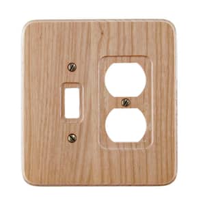 Wood 2-Gang 1-Toggle/1-Duplex Wall Plate (1-Pack)