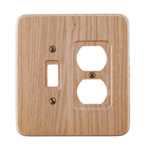 AMERELLE Wood 2-Gang 1-Toggle/1-Duplex Wall Plate (1-Pack)