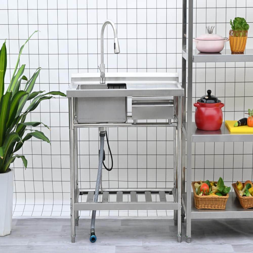 NANA⭐️ Flynama Stainless Steel Freestanding Utility Sink, Durable Build