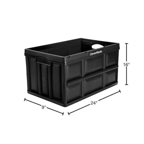 BBZY Waterproof Storage Box,Plastic Stackable Trunk Storage Bins Durable  Multi-Purpose Bin with Lid Secure Snap-on Lids (Color : Black)