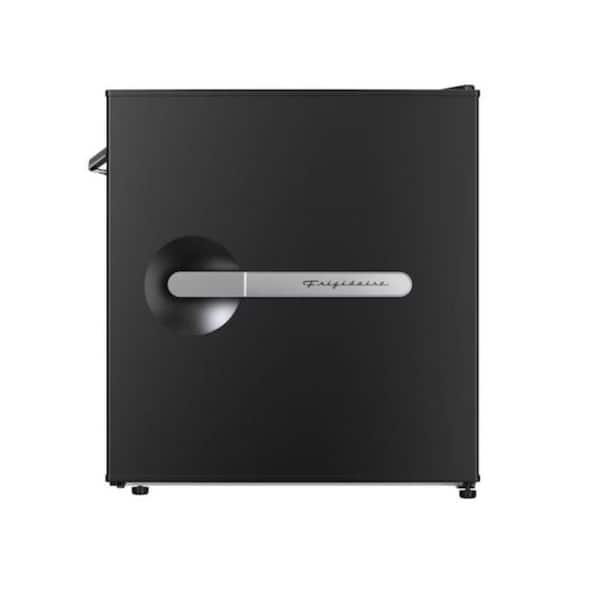 Frigidaire 1.6 cu. ft. Retro Bar Mini Refrigerator in Black with Side Bottle Opener and Silver Handle