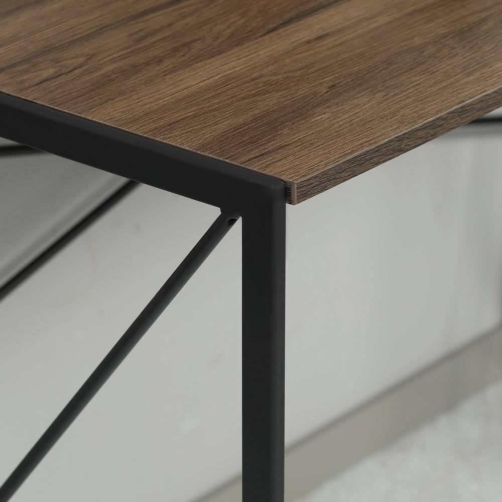 Brown Foldable Wood and Metal Writing Desk