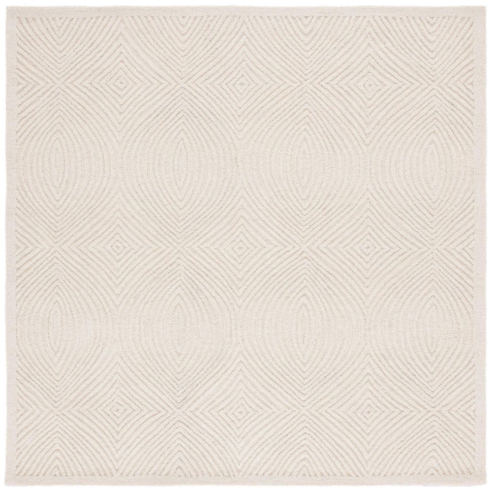 Textural 6 ft. x 6 ft. Ivory Monochrome Geometric Square Area Rug price history on PriceWatchPro