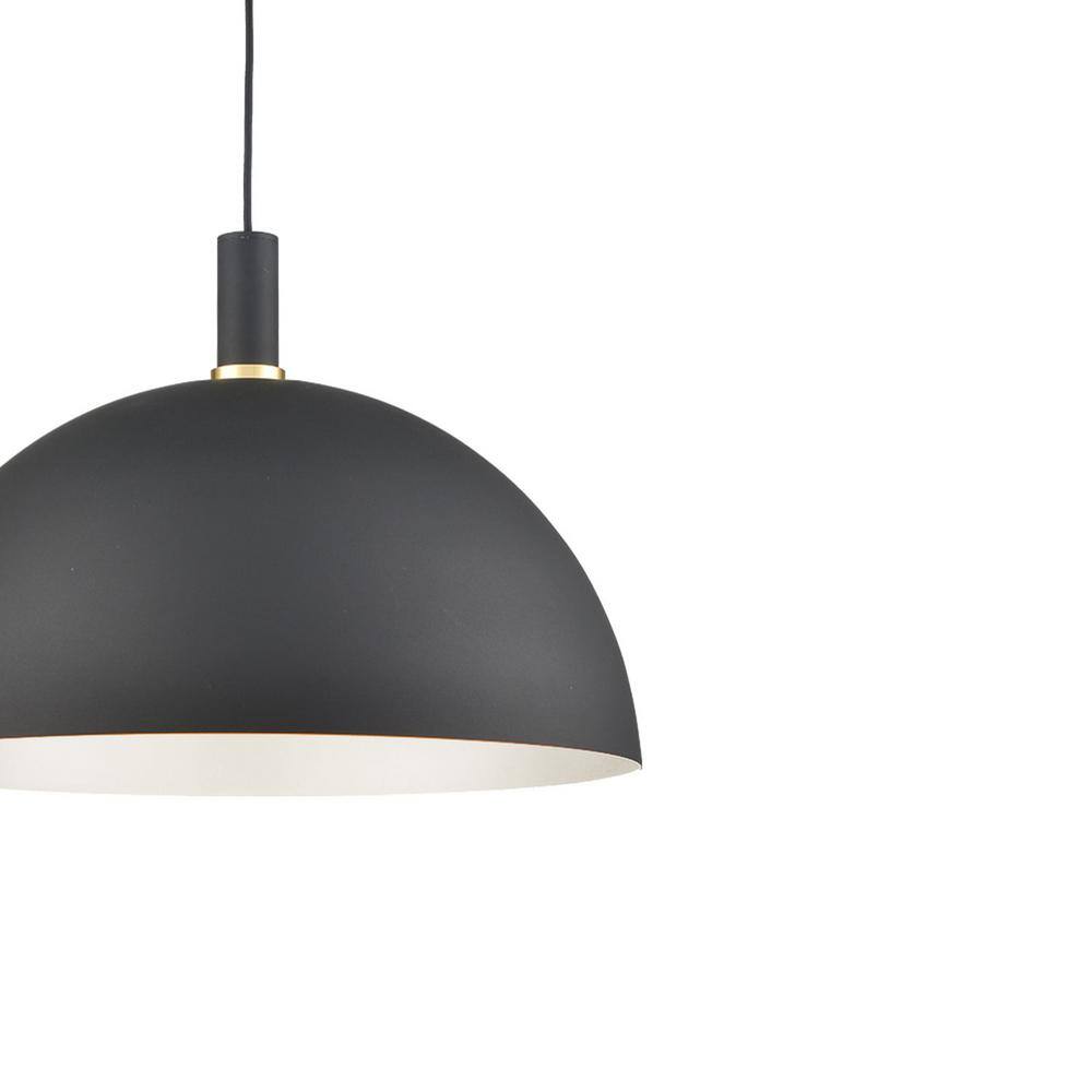 Black and Gold Aluminum Dome Pendant Light