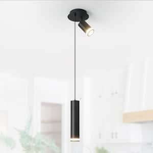 2-Light Cylinder Linear Pendant Light, GU10 Base, Up to 40-Watt, Wire Length 68.9 in, Dimmable, No Bulbs Include