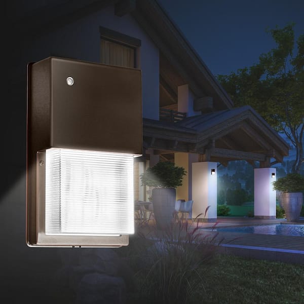 Commercial Electric 1450 Lumen Integrated LED Bronze Dusk to Dawn