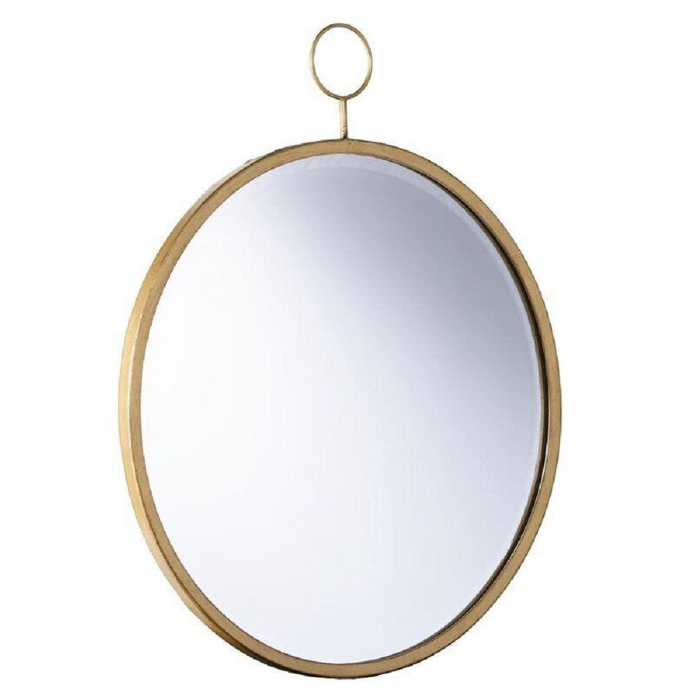 22.75 in. W x 27.5 in. H Modern Oval Framed Antique Bronze Decorative Mirror