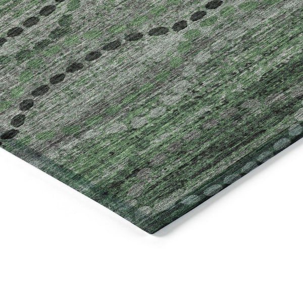 Chantille Machine Washable Indoor/Outdoor Abstract ACN2031 Olive 1 ft. 8 in. x 2 ft. 6 in. Accent Rug