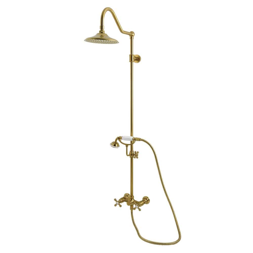 Kingston 3-Handle 1-Spray Shower Combo in Brushed Brass price history on PriceWatchPro