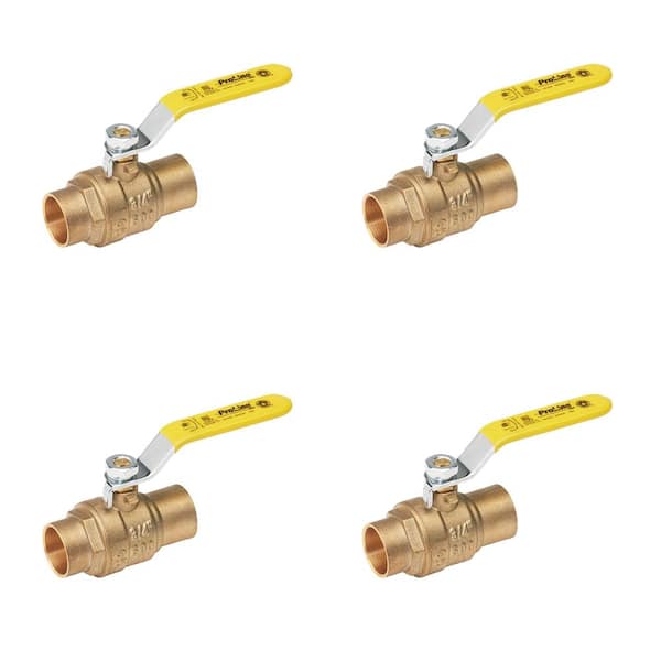 3/4 in. Brass SWT Full Port Ball Valve (4-Pack)
