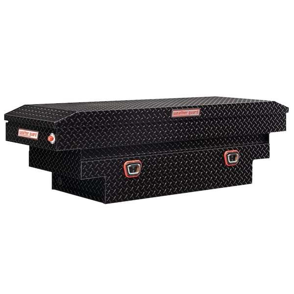 Weather Guard 62.5 in. Gloss Black Aluminum Compact Deep Truck Tool Box