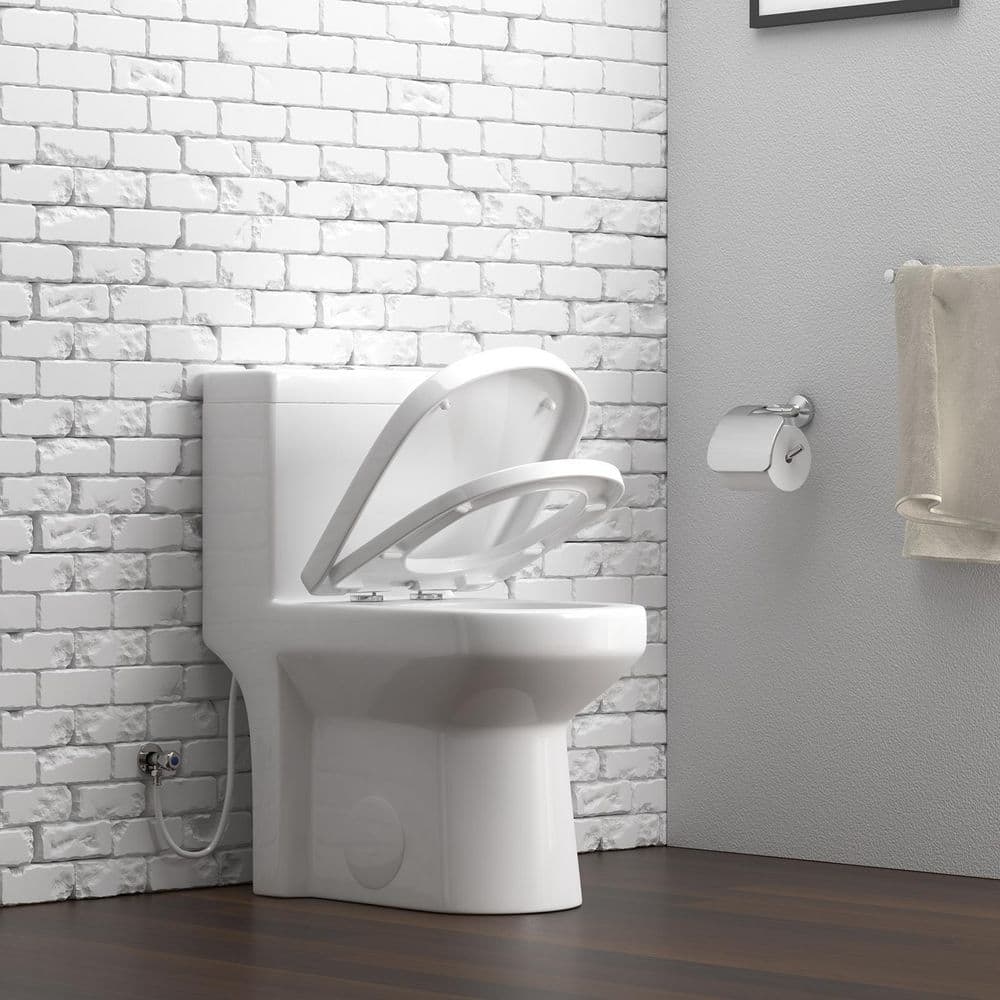 Compact White Vitreous China Dual Flush Round Toilet