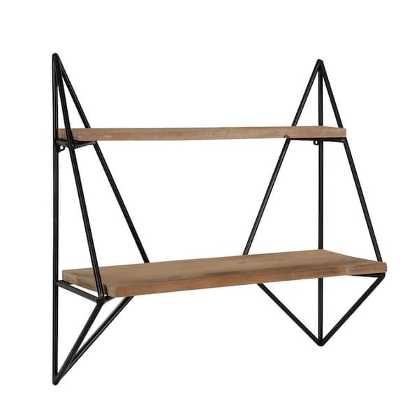 Melita 19 in. x 19 in. x 7 in. Rustic Brown/Black Decorative Wall Shelf