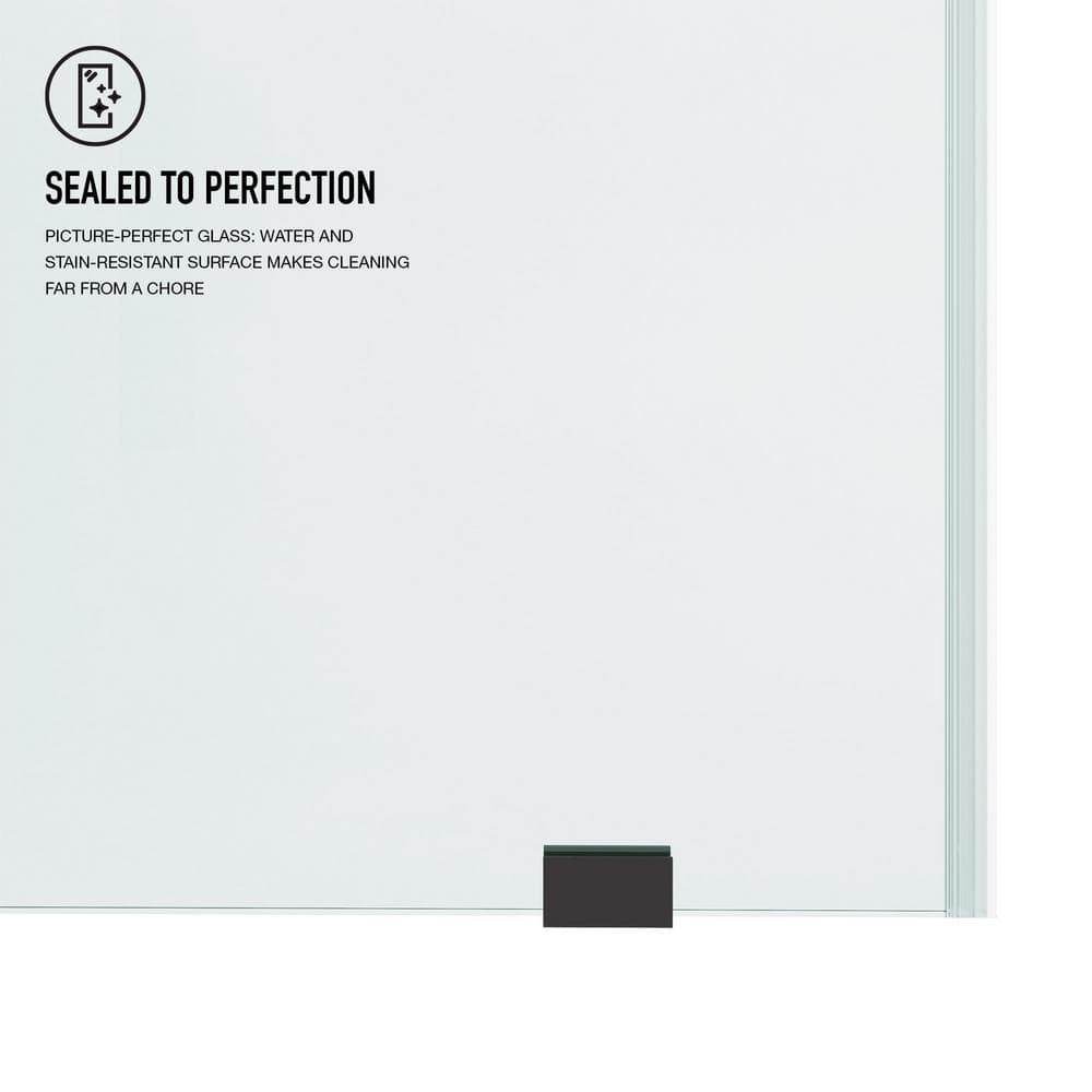 Hamilton 60" Matte Black Frameless Sliding Tub Door with Clear Glass