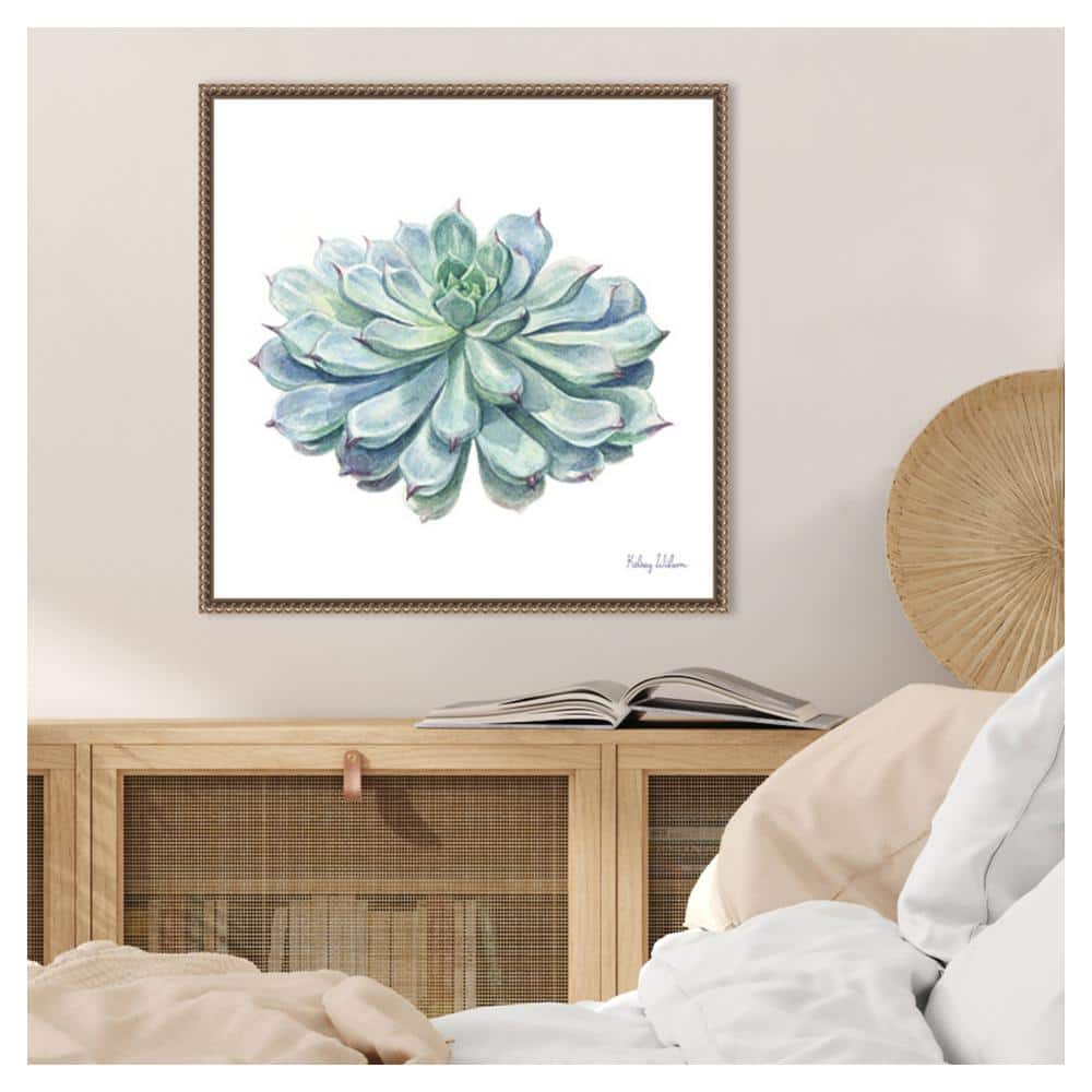22" Sylvie Bronze Framed Succulent Canvas Wall Art Print