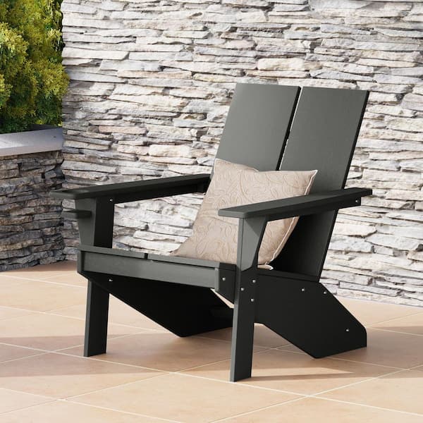 Coastin Outdoor Patio Weather Resistant Modern Poly Plastic Gray Adirondack Chair