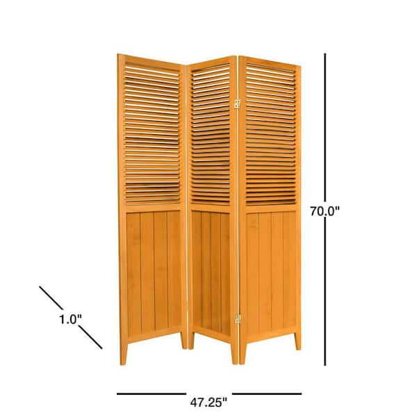 6 ft. Honey 3-Panel Room Divider