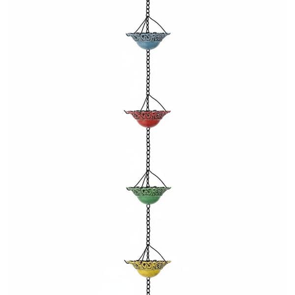 8.5 ft. long Rain Chains Decorative Garden Rain Cups