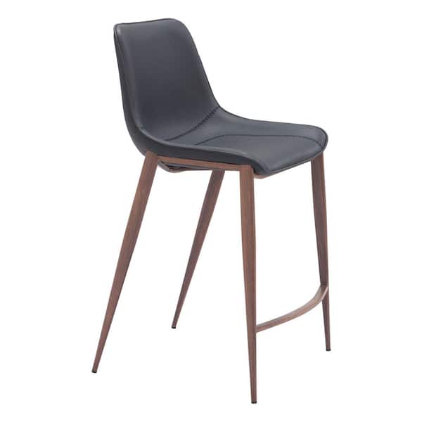 ZUO Magnus 25.8 in. Solid Back Plywood Frame Counter Stool with Faux Leather Seat - (Set of 2)