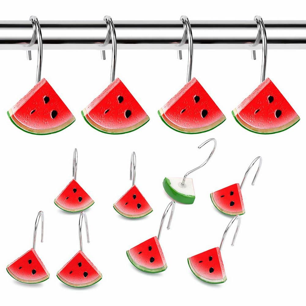 12-Piece Resin Watermelon Shower Curtain Hooks Set with 1.1 in Inner Diameter for Standard Shower Rods price history on PriceWatchPro