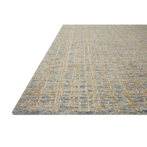 Chris Loves Julia x Loloi Polly Blue/Sand 7 ft. 9 in. x 9 ft. 9 in. Hand-Tufted Modern Area Rug