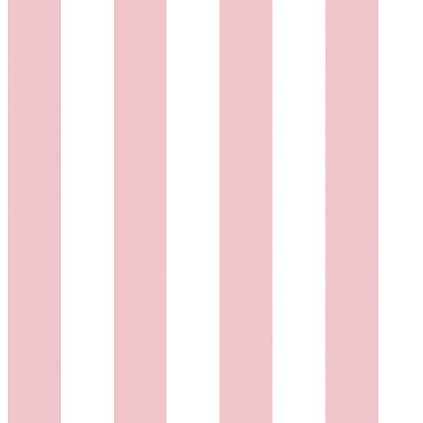 Unbranded Smart Stripes 3 Pink/White Traditional Stripe Vinyl on Non-Woven Non-Pasted Wallpaper Sample