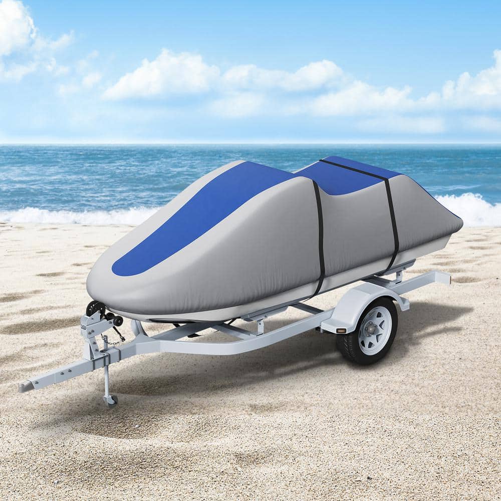 Gray and Blue Heavy-Duty Marine Grade Jet Ski Cover