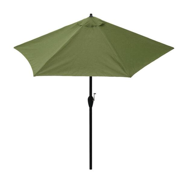 Hampton Bay 9 ft. Aluminum Patio Umbrella in Sunbrella Spectrum Cilantro with Push-Button Tilt