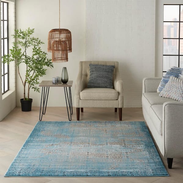 Karma Blue 5 ft. x 7 ft.Persian Vintage Area Rug