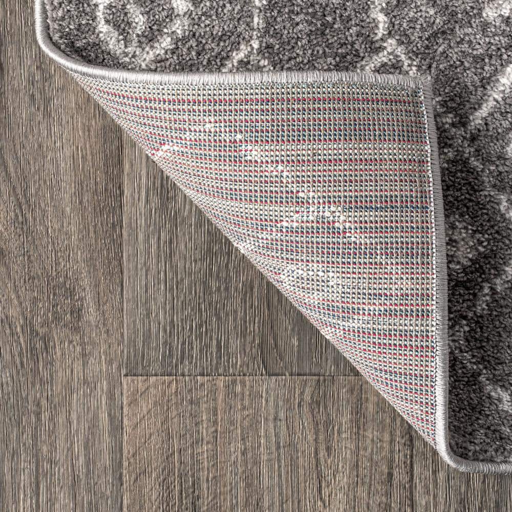 Modern Vintage-Inspired Moroccan Tribal Grey/Cream Runner Rug