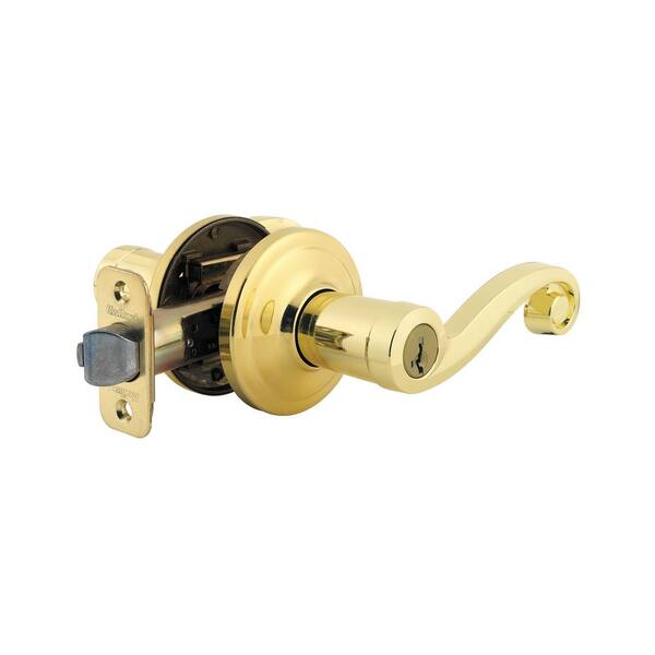 NIB Kwikset 300LL RCL RCS LEFT Hand Lido Privacy Lever bright Polished Brass 