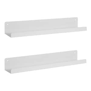 Mezzo 4.50 in. D 23.75 in. W 3.25 in. H White Metal Floating Decorative Wall Shelf