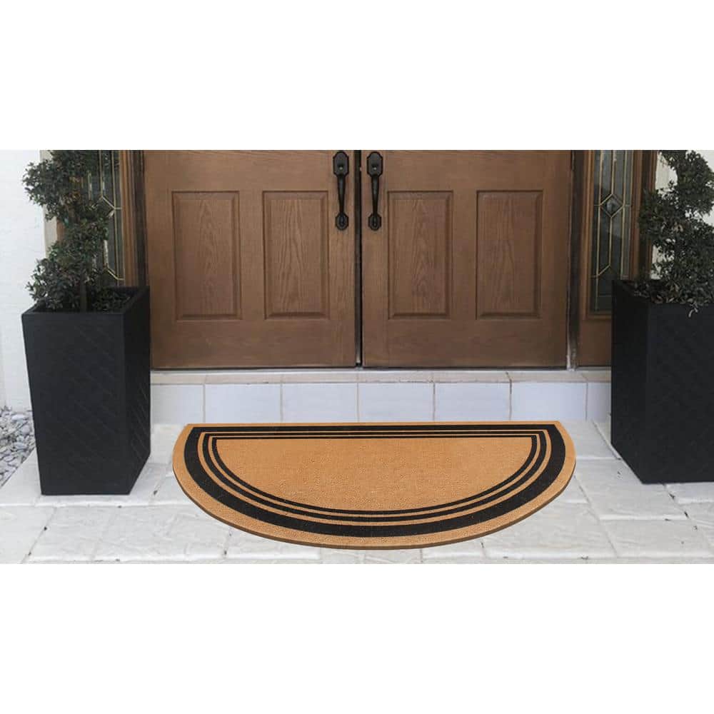 Extra Large Natural Coir Half Circle Outdoor Doormat