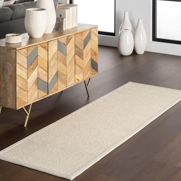 Monica Geometric Wool Area Rug Ivory 2 ft. 6 in. x 8 ft. Area Rug