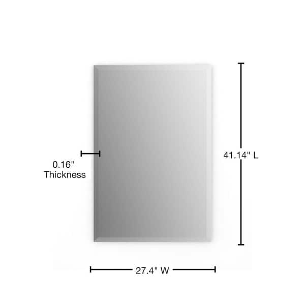 28 in. W x 36 in. H (M1) Framed Rectangular Deluxe Glass Bathroom Vanity Mirror in Weathered Wood